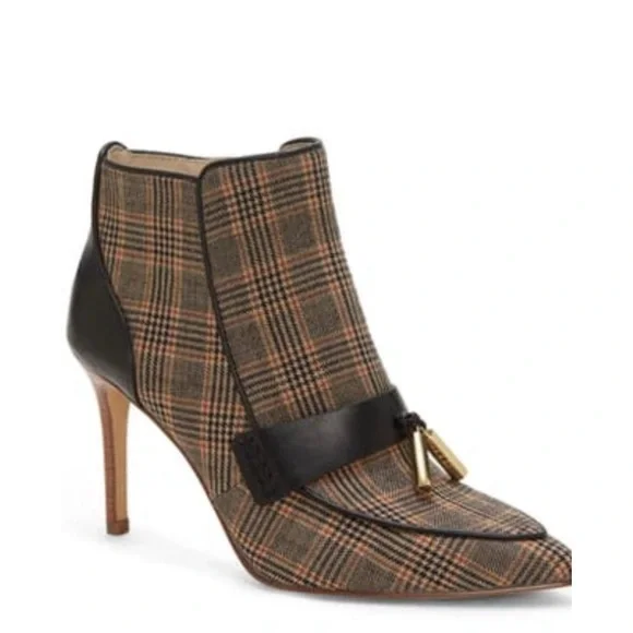 NIB- LOUISE ET CIE Shiro Bootie In Natural Plaid/ Black - Picture 1 of 8